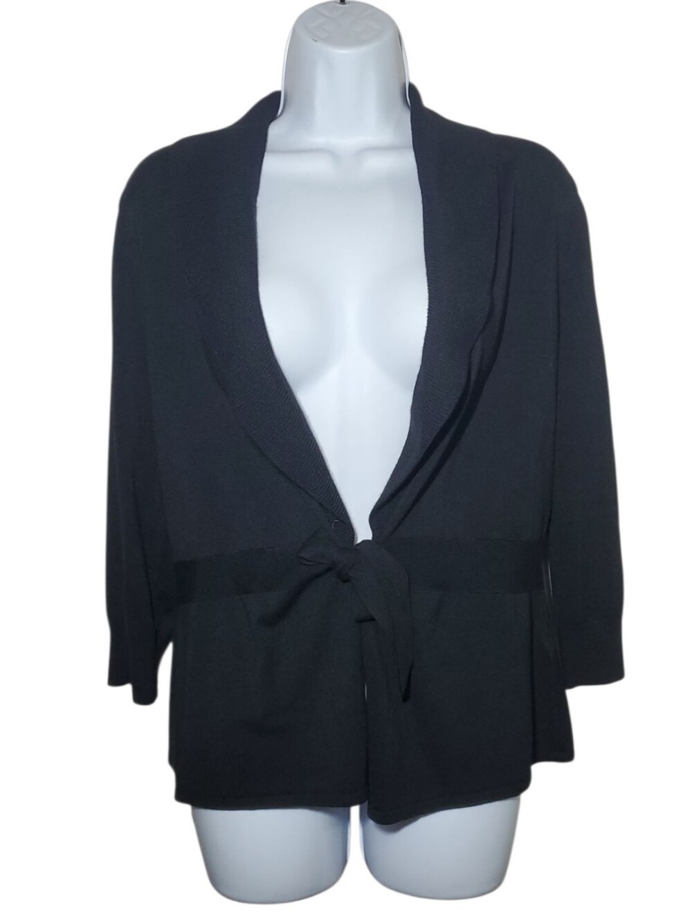 White House Black Market Black Tie-Waist Cardigan